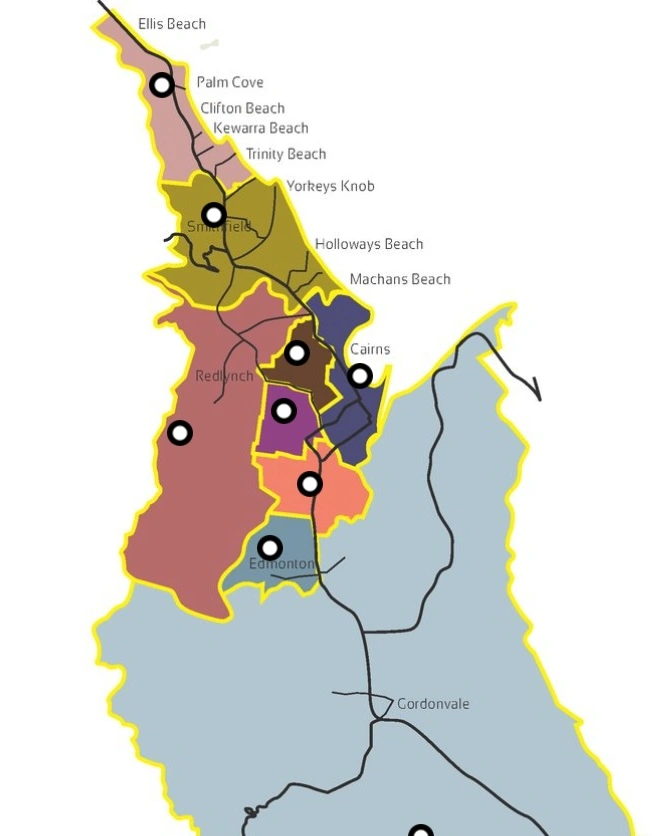 cairns regional council division maps